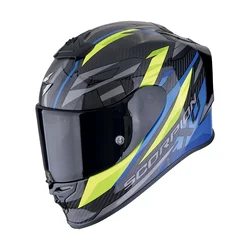 SCORPION Exo-r1 evo carbon air runner black-blue-neon yellow kaciga