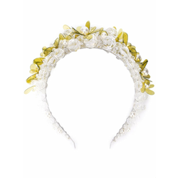 Simone Rocha - floral crystal embellished hairband - women - White