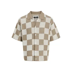 JACK & JONES Pletena jopa JCOATHLETICO kamela/temno bež