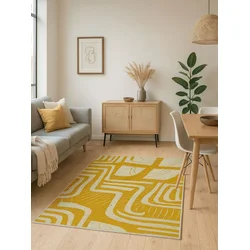 Conceptum Hypnose Tepih BSR-12, Pravougaoni, 120 x 180 cm, Žuto-bež