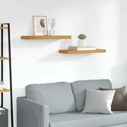 Polica na zidu 2 pcs Smeđa 60 x 23 x 4 cm Konstruirano drvo