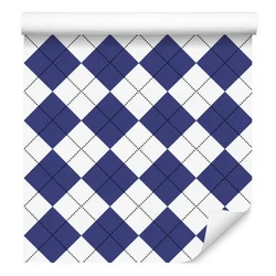 Tapeta Basic Retro Checked Blue and White 50x1000 cm