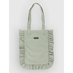 Blue Tomato Ruffle Tote Bag sage gingham
