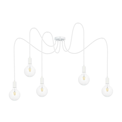 Luster na sajli MIROS 5xE27/60W/230V pauk bela