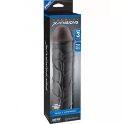 Fantasy Xtension Mega 3 Black ekstra realistiena navlaka za penis PIPE411523