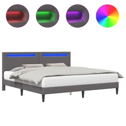 Vidaxl Konstrukcija postelje Siva 180 x 200 cm Umetno usnje