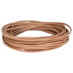 Vidaxl Usnjena vrvica Rjava O2,5 mm x 10 m Usnje