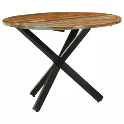 vidaXL Jedilna miza okrogla 100x100x75 cm okrogla predelan les