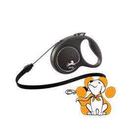 Flexi Black Design Cord S, 5m, Povodac Za Pse U Srebrnoj Boji