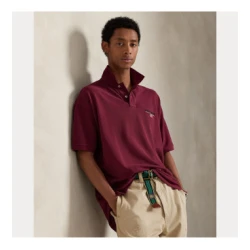 Polo Ralph Lauren za moške. 710P00808003 Velika bordo polo majica (XL), Priložnostno, Maroon, Bombaž, Kratek rokav