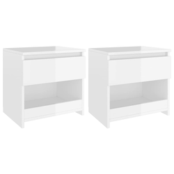 Noćni ormarić 2 kom sjajni bijeli 40x30x39 cm konstruirano drvo