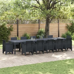 vidaXL vrtná miza antracit 400x100x73 cm Poly Rattan