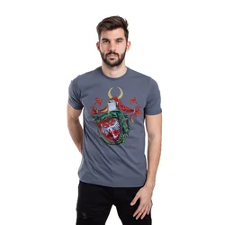 011Shop Muška majica kratkih rukava grb Lazarevića, Tamnosiva