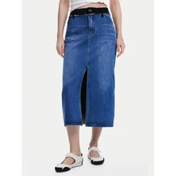 Desigual Jeans krilo 25SWFD02 Modra Regular Fit