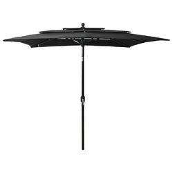 Vrtni suncobran s LED svjetlima 400 cm terakota