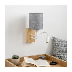 Brilagi - LED zidna lampa NUBILA WOOD 1xE27/25W/230V + LED/3W hrast/siva