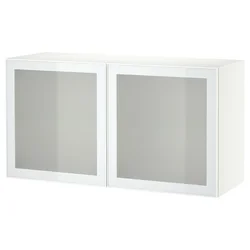 BESTA Kombinacija zidnih ormarića, bela Glassvik/bela/svetlozelena mlečno staklo, 120x42x64 cm