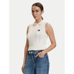 Tommy Jeans Top z naramnicami  temno modra / rdeča / bela