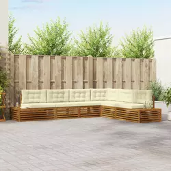 Set vanjskih sofa s jastukom 6 Komad Prirodna i krem