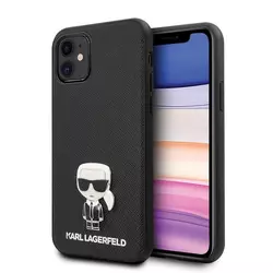 KARL LAGERFELD ovitek KLHCP12SIKMSBK (za iPhone 12 mini), Saffiano Ikonik Metal