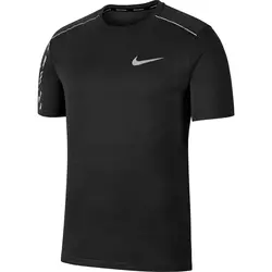 Nike M NK DRY MILER SS EDGE GX PO, muška majica za trčanje, crna CJ5338