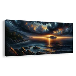 Slika nevihtni oblaki nad oceanom - 60x30