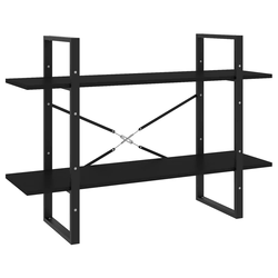 Ormarić za knjige 2 razine crni 100x30x70 cm konstruirano drvo