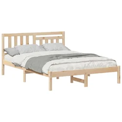 Vidaxl Konstrukcija postelje Rjava 140 x 190 cm Masivno borovo les