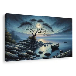 Slika čolni v mesečini - 40x30