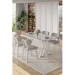 Hanah Home Trpezarijski set, 5 komada, Sivi