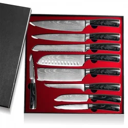 Set kuhinjskih noževa BL-13827 - 9 kom / Crna KP13827