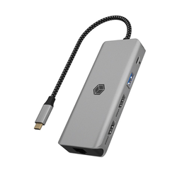 IcyBox Dockska postaja 9v1 USB-C, 2x HDMI, 4K60Hz, 3xUSB, 100W PD