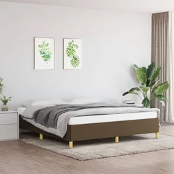 Okvir za krevet s oprugom tamnosmeđi 160x200 cm od tkanine