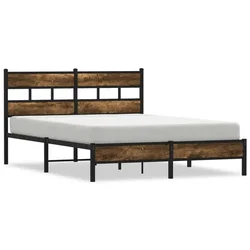 Vidaxl Posteljni okvir brez vzmetnice z vzmetnice dim. hrast 140x200cm