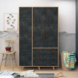 Hanah home Ormar Chunky 120x187x52cm Hrast-Tamnosivi