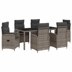 Vanjski set za objedovanje 7 pcs Svijetlo siva i tamno siva