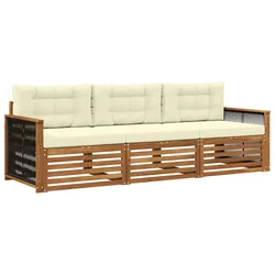 Set vanjskih sofa s jastukom 3 pcs Prirodna i krem
