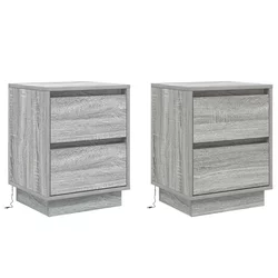 Noćni ormar 2 pcs Siva 39 x 34,5 x 50 cm Konstruirano drvo