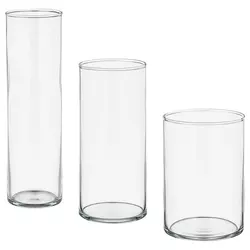 CYLINDER Set vaza, 3 kom., bistro staklo