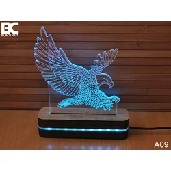 Black Cut 3D Lampa Orao, Svetloplava