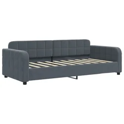 Vidaxl Dnevna postelja brez vzmetnice temno siva 90x190 cm žamet