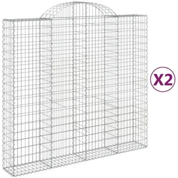 Lučne gabionske košare 2 kom 200x50x180/200cm pocinčano željezo