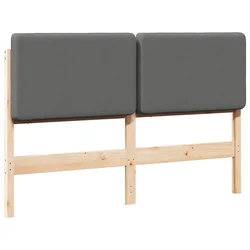 Vidaxl Tapecirano vzglavje z vzglavjem Rjava in svetlo siva 135 cm