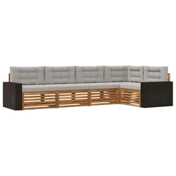 Set vanjskih sofa 5 pcs Prirodna i Svjetlosiva