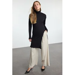 Trendyol Black Premium Quality Slit Detailed Midi Length Knitted Sweater