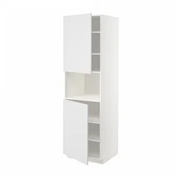 METOD Visoka omara za mv pečico+2vr/plc, bela/Stensund bela, 60x60x200 cm