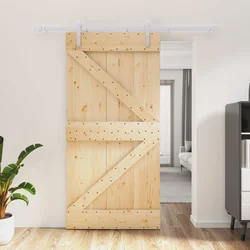 Klizna vrata Prirodna i bijela 100 x 210 cm Masivna borovina