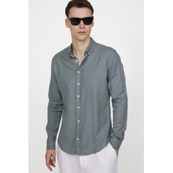 TUDORS Muška košulja dugih rukava, Slim Fit, Siva