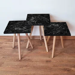 HANAH HOME Set 3 stočića 3Shp232 Black