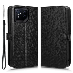 GS Ovitek za ASUS ROG Phone 8 Pro, denarnica v obliki rombov, črn